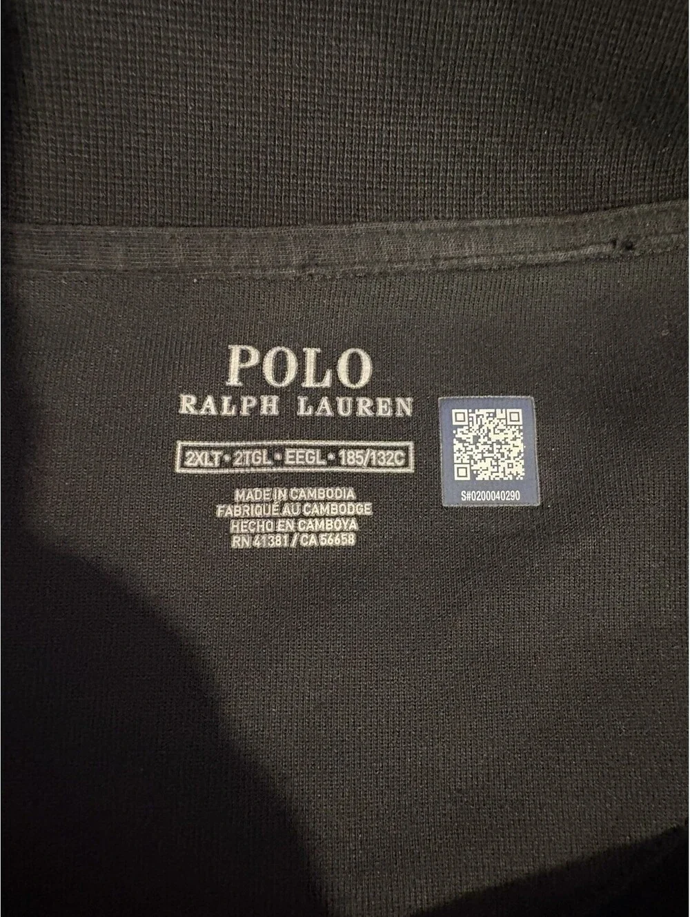 Polo Ralph Lauren Double-Knit Quarter-Snap Mockneck Sweatshirt 2XLT Black